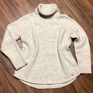 Michael Kors Women's Light Gray Heathered Turtleneck Sweater Size Large